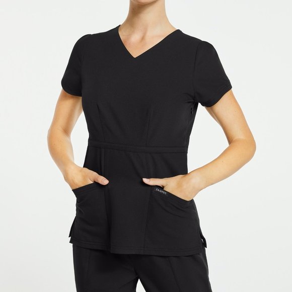 Jaanuu Tops - Jaanuu Signature Peplum Black Top Size Small